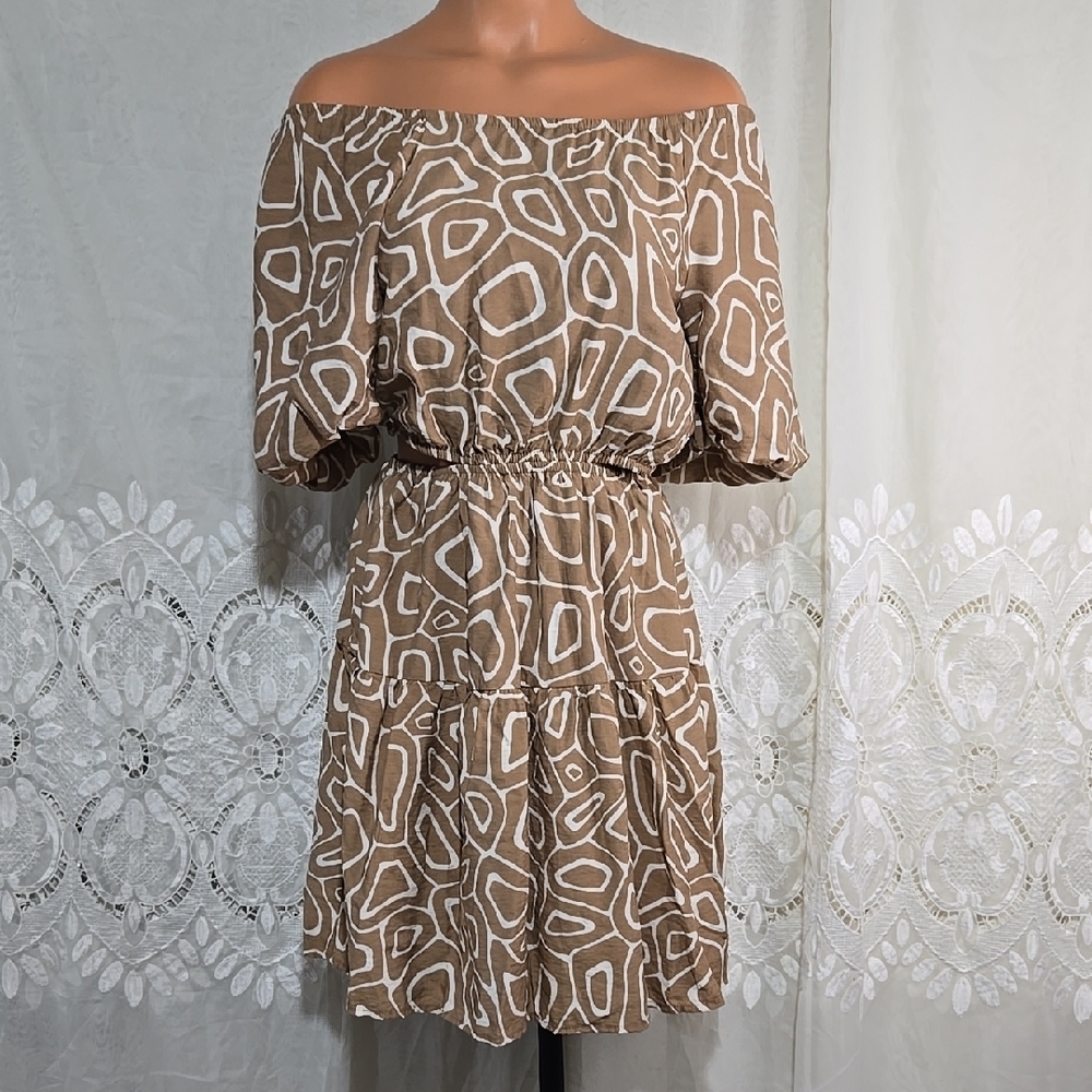 Blu Pepper Brown & White Dress Sz Small